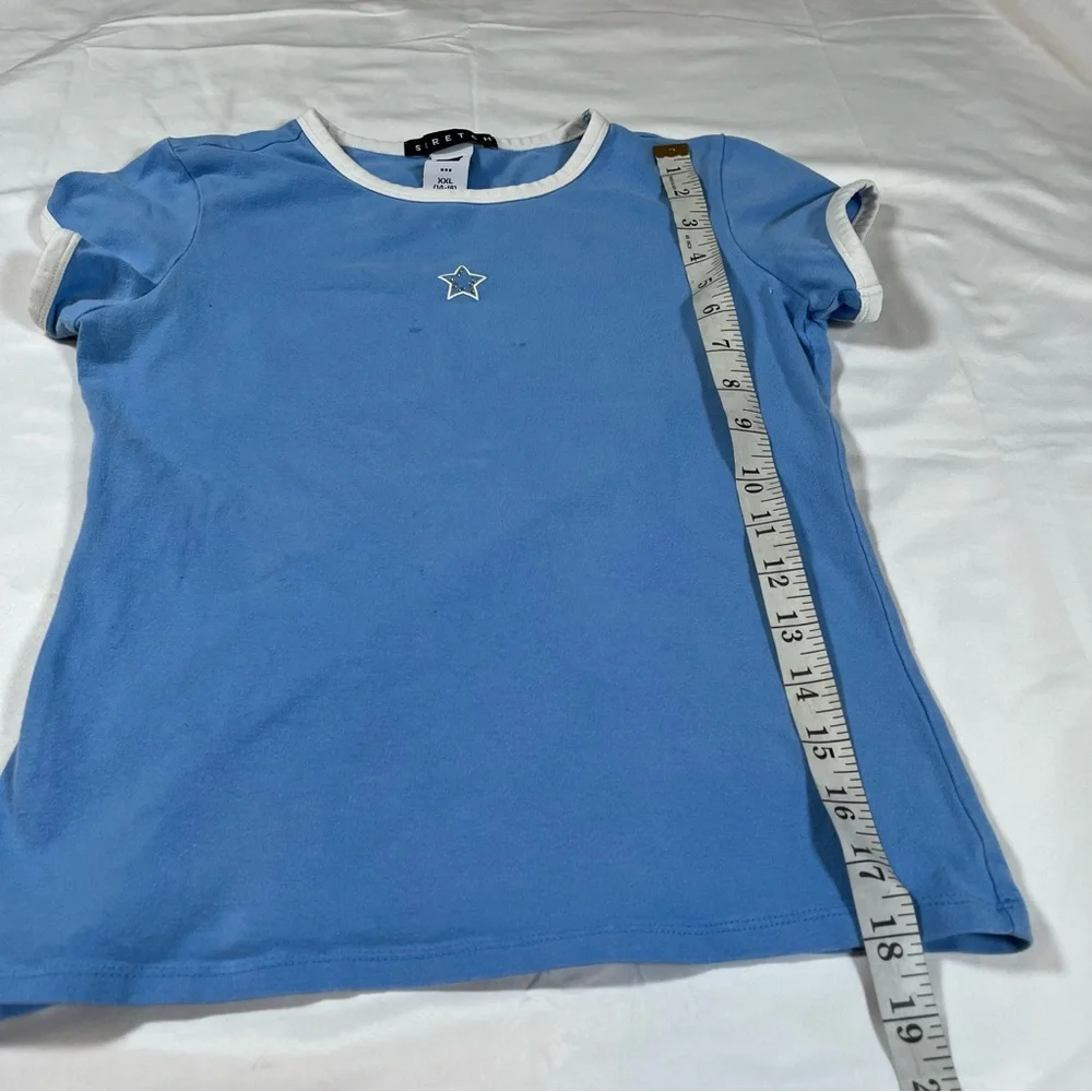 Vintage 2000s Gap blue white baby tee‎ Kids Fits Women XS Y2k